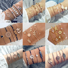 Load image into Gallery viewer, Female Boho Map Heart Bracelet Set
