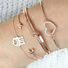 Load image into Gallery viewer, Female Boho Map Heart Bracelet Set