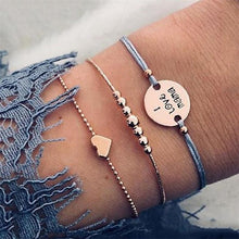 Load image into Gallery viewer, Female Boho Map Heart Bracelet Set