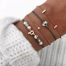 Load image into Gallery viewer, Female Boho Map Heart Bracelet Set