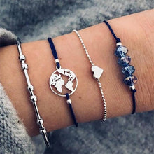 Load image into Gallery viewer, Female Boho Map Heart Bracelet Set