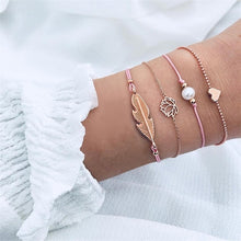 Load image into Gallery viewer, Female Boho Map Heart Bracelet Set